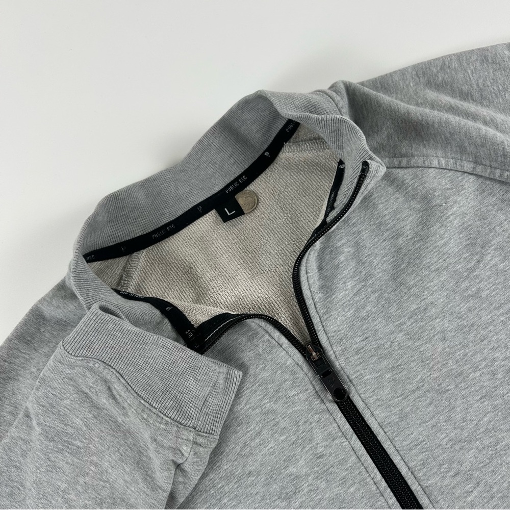 Public Rec Men’s SZ L Sweatshirt Gray Heathered 1/4 Zip Pullover Pima Cotton